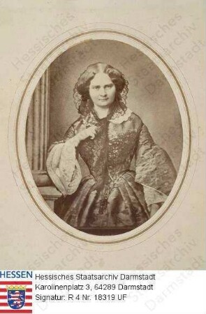 Mathilde Großherzogin v. Hessen und bei Rhein geb. Prinzessin v. Bayern (1813-1862) / Porträt, an Säule gelehnt, Brustbild in Medaillon