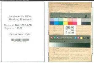 Entnazifizierung Fritz Schuermann , geb. 26.08.1905 (Galvaniseur)