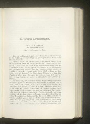 Die deutschen Quarantäneanstalten