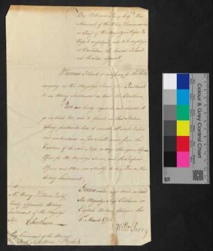 Brief von William Parry an Henry D'Esterre Darby