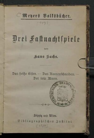 Drei Fastnachtspiele