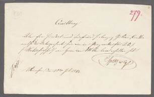 Carl Spitzweg (1808 - 1885) Autographen: Briefe von Carl Spitzweg an verschiedene Adressaten, sowie Schriftstücke und Zeichnungen - BSB Autogr.Cim. Spitzweg, Carl, 4. Carl Spitzweg (1808 - 1885) Autographen: Brief von Carl Spitzweg an N. N. - BSB Autogr.Cim. Spitzweg, Carl.4