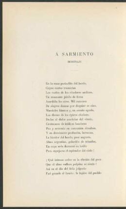 Á Sarmiento : Homenaje