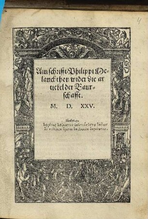 Ain schrifft Philippi Melanchthon wider die artickel der Baurschafft