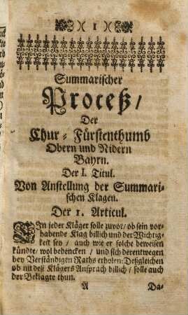 Compendium electoralis iuris Bavarici, das ist: Ein kurtze Verfassung der Landtrecht, Gerichts Malefitz und anderer Ordnungen, der Chur-Fürstentbumb[!] Obern und Nidern Bayern