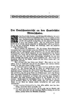 Der Deutschunterricht an den Saarbrücker Mittelschulen