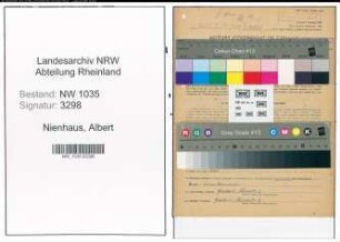 Entnazifizierung Albert Nienhaus , geb. 13.10.1895 (Bergmann)