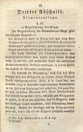 Dritter Abschnitt. Alimentenklage.