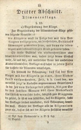Dritter Abschnitt. Alimentenklage.