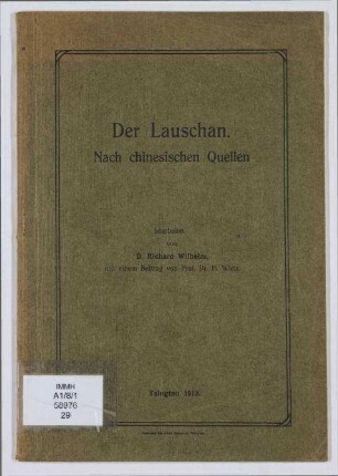 Der Lauschan. - Nach chinesischen Quellen