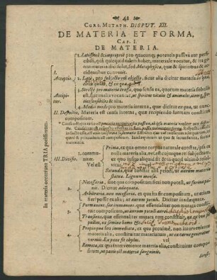 Curs. Metaph. Disput. XII. De Materia Et Forma.