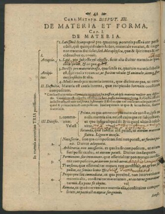 Curs. Metaph. Disput. XII. De Materia Et Forma.