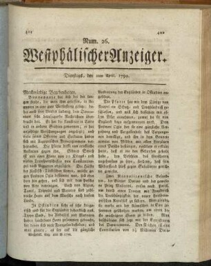 Num. 26. Dienstag, den 2ten April. 1799