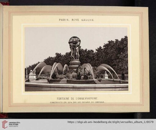 Paris, rive gauche. Fontaine de l'observatoire