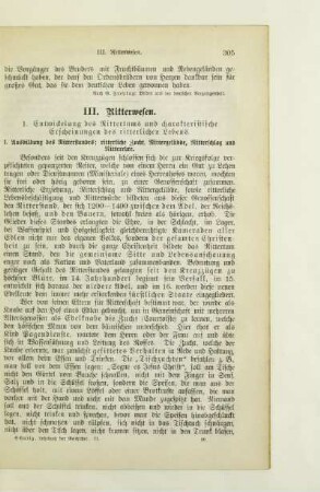 III. Ritterwesen
