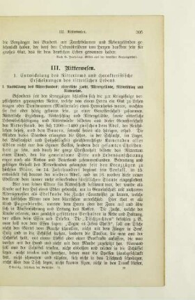 III. Ritterwesen
