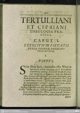 Tertulliani Et Cypriani Theologia Practica