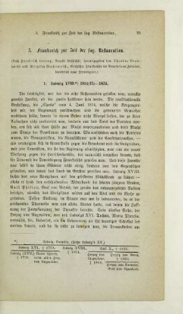 5. Frankreich zur Zeit der sog. Restauration