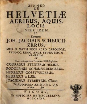 De Helvetiae Aeribus, Aquis, Locis Specimen. 2