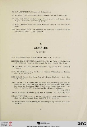 F. Gemälde (Nr.357-421)