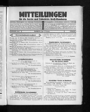 Jahrgang 1930, Hamburg, den 9. Februar, Nummer 6