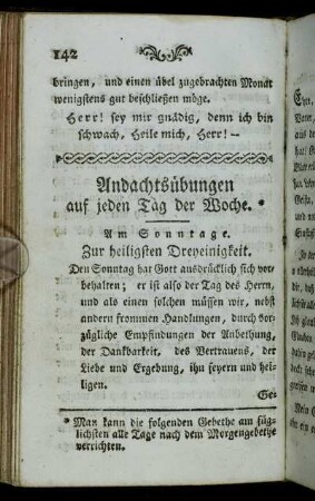 Andachtsübungen auf jeden Tag der Woche.