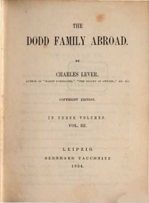 The Dodd family abroad : in three volumes, 3
