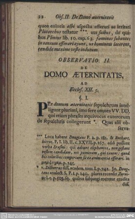 Observatio II. De Domo Aeternitatis, Ad Eccles. XII. 5.