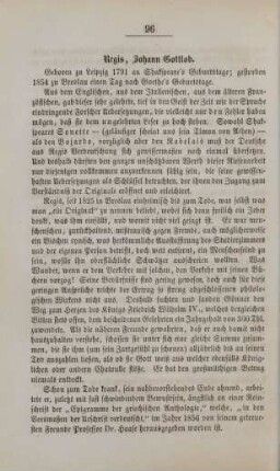 Regis, Johann Gottlob