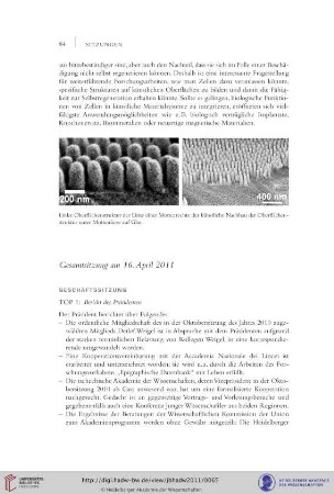 Gesamtsitzung am 16. April 2011