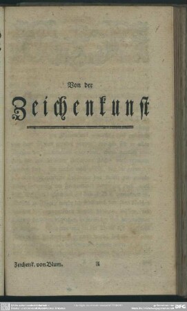 Von der Zeichenkunst