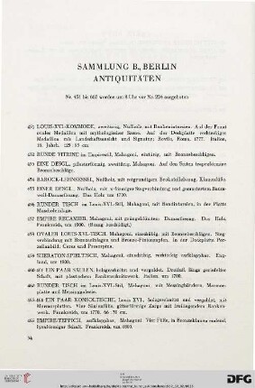 Sammlung B., Berlin – Antiquitäten (Nr. 451-603)