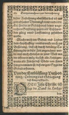 Von der Entblössung/ Verspottung/ Crönung und Schlagung deß Haupts Christi.