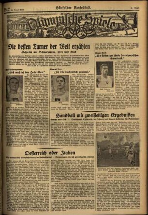 Dritte Ausgabe vom Freitag, den 14. August 1936.