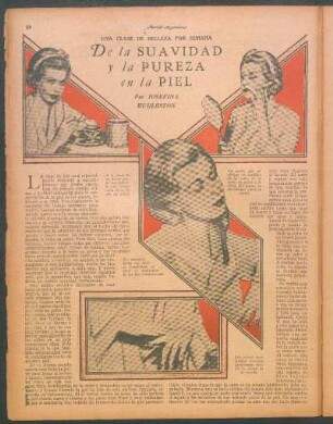 De la suavidad y la pureza en la piel : Una clase de belleza por semana