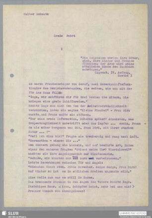 Große Fahrt : Praktikumsarbeit