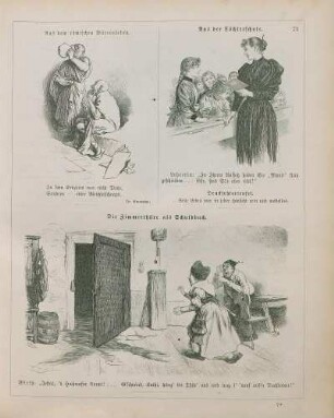 "Aus dem römischen Büreauleben" "Aus der Töchterschule" "Die Zimmerthüre als Schuldbuch"