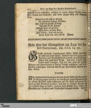 Rede über das Evangelium am Tage des Apostels Bartholomäi
