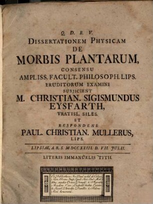 Diss. phys. de morbis plantarum