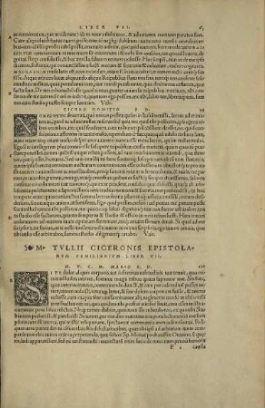 M. Tvllii Ciceronis Epistolarvm Familiarivm Liber VII.