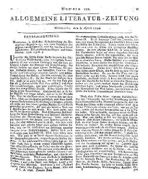 Polydora. Bdch. 1. Mancherley zur Unterhaltung und Lehre, aus den Papieren mehrerer Verfasser. Hrsg. von Bouterweck. Hannover: Ritscher 1795