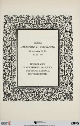 III. Tag: Donnerstag, 27. Februar 1913