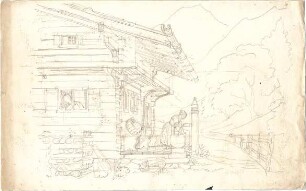 Thiersch, August ; Reiseskizzen - Haus (Teilansicht)