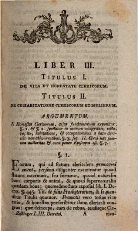 Institutiones Juris Ecclesiastici, Maxime Privati, Ordine Decretalium, 3. Liber III. Decretalium