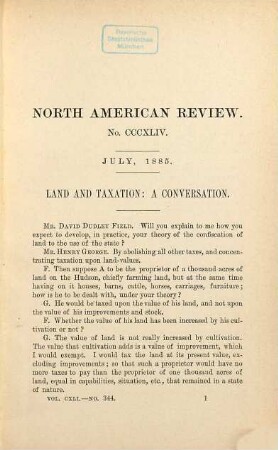 The North American review. 141. 1885 (July - December)