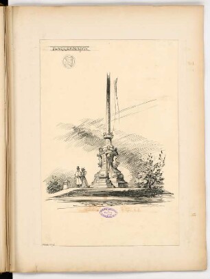 Flaggenmast mit Denkmalfuß Monatskonkurrenz Januar 1896: Perspektivische Ansicht