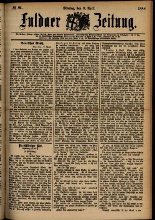 Ausgabe vom Montag, den 09. April 1888.