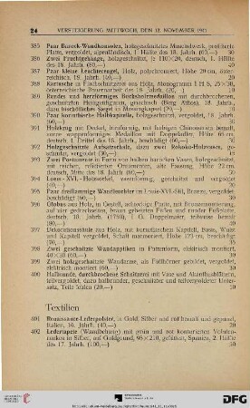 Textilien (Nr. 401-422)