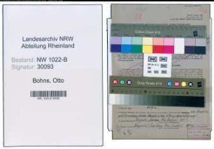 Entnazifizierung Otto Bohns , geb. 03.06.1908 (Versicherungsmakler)