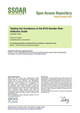 Testing the Goodness of the EVS Gender Role Attitudes Scale